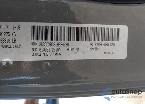 2018 Dodge Charger Sxt Rwd from USA, damaged, VIN 2C3CDXBG8JH224266